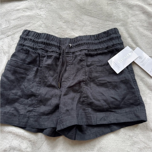 NWT Athleta Cabo Linen Women's Black Shorts - Picture 4 of 4